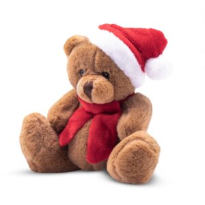 Weihnachts-Teddybär mit Mütze und Schal als Kundenpräsent